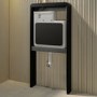 Black Glass Cabinet with Cistern & Pneumatic Dual Flush Button for Back to Wall Toilets - Hako