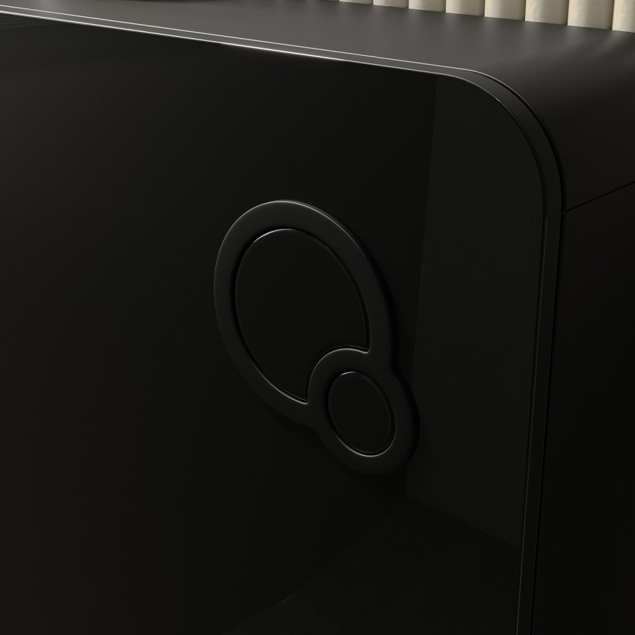 Black Glass Cabinet with Cistern, Frame & Pneumatic Dual Flush Button for Wall Hung Toilets - Hako