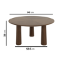 Large Round Walnut Coffee Table with Flared Legs - Hana