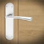 Internal Silver Satin Chrome Lever Fire Door Handle with Latch and Hinges Pack - 75mm Latch - Havel - XL Joinery