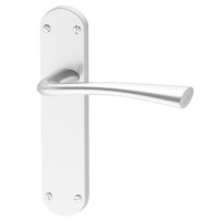 Internal Silver Satin Chrome Lever Door Handle with Latch and Hinges Pack - 65mm Latch - Havel - XL Joinery