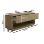 Small Oak Ribbed TV Stand with Storage - TV's up to 55" - Hazel