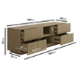 Large Oak Ribbed TV Stand with Storage - TV's up to 70" - Hazel