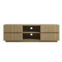 Large Oak Ribbed TV Stand with Storage - TV's up to 70" - Hazel