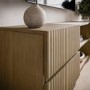 Large Oak Ribbed TV Stand with Storage - TV's up to 70" - Hazel