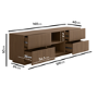 Large Walnut Ribbed TV Stand with Storage - TV's up to 70" - Hazel