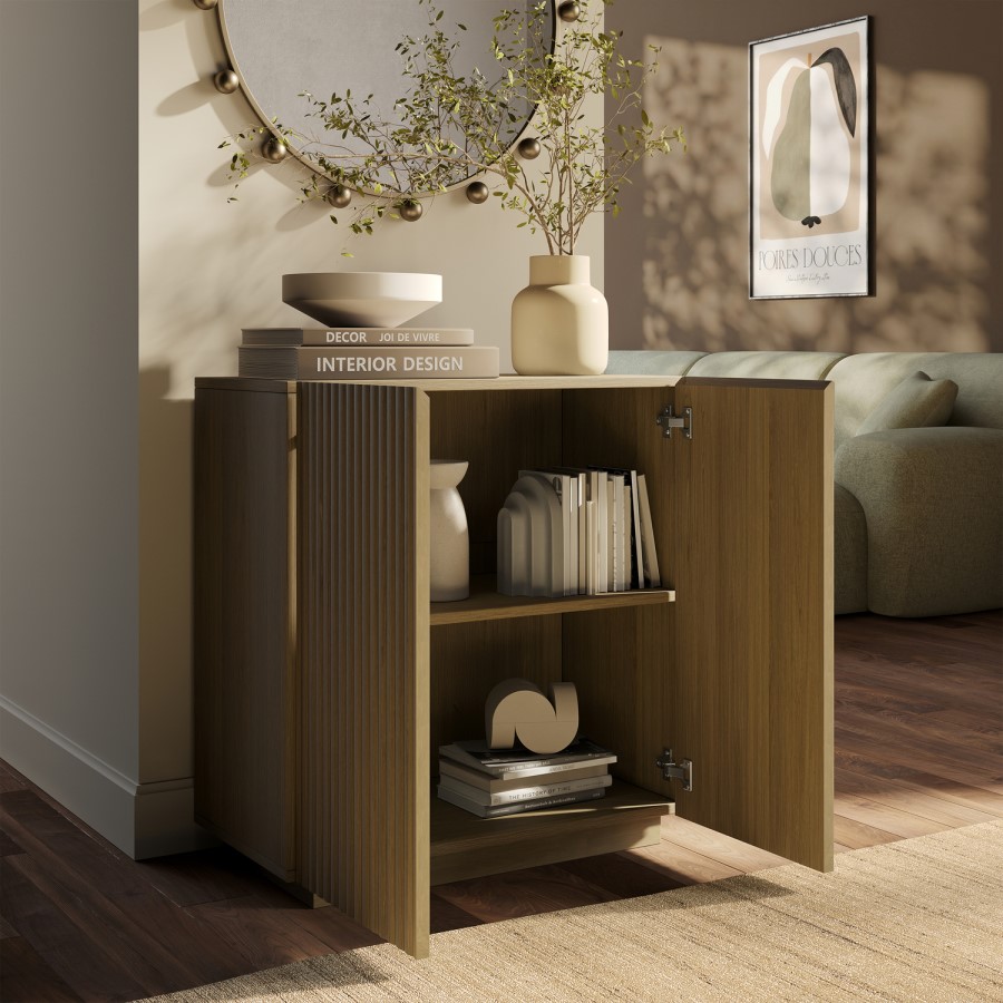 Small Oak Fluted Sideboard - Hazel