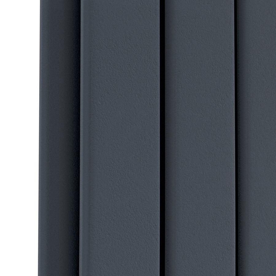 Riace Anthracite Horizontal Flat Designer Radiator 600x1156mm Double Panel 4370 BTU