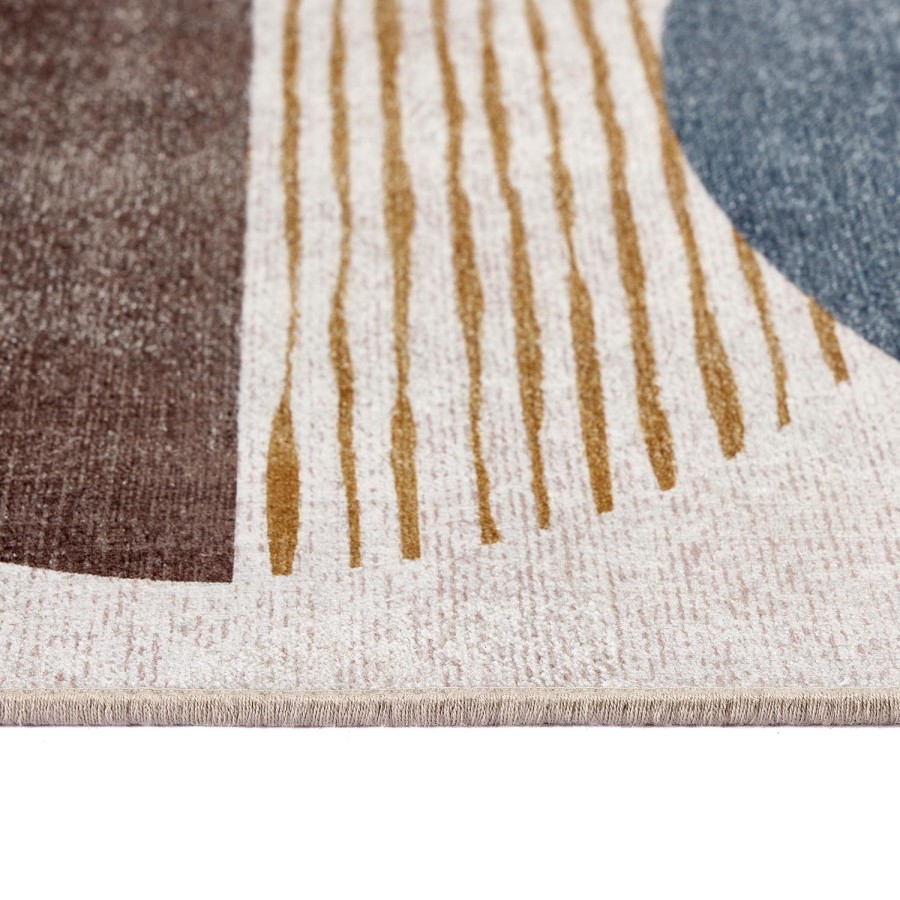 Washable Multi-Coloured Geometric Runner Rug - 220 x 75 cm - Eclipse - Origins