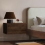 Wide Walnut Floating Bedside Table with Storage - Hiro