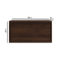 Wide Walnut Floating Bedside Table with Storage - Hiro