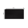 Wide Black Floating Bedside Table with Storage - Hiro