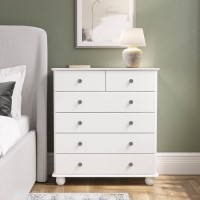White 6 Drawer Chest of Drawers - Hampton