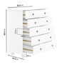 White 6 Drawer Chest of Drawers - Hampton