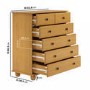 Pine 6 Drawer Chest of Drawers - Hampton
