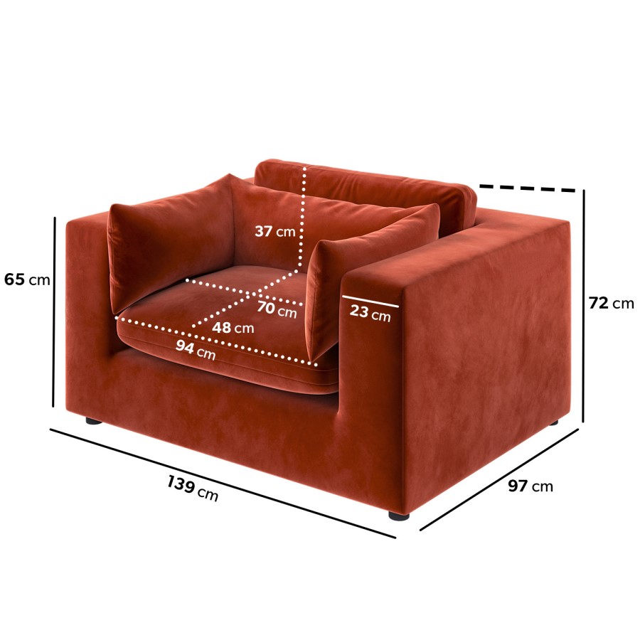 ALMOST PERFECT - Hudson Orange Velvet Cuddle Chair