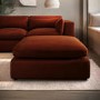 Burnt Orange Velvet Footstool - Hudson
