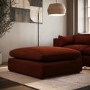 ONLY OPENED - Burnt Orange Velvet Footstool - Hudson
