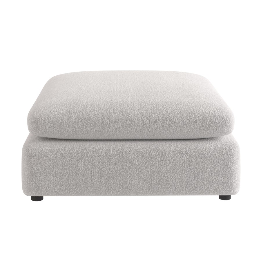 Beige Boucle Footstool - Hudson