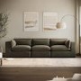 ALMOST PERFECT - Hudson Khaki Green Velvet 4 Seater Sofa