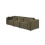 ALMOST PERFECT - Hudson Khaki Green Velvet 4 Seater Sofa