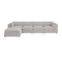 Beige Boucle 5 Seater L-Shape Corner Sofa with Reversible Chaise - Hudson