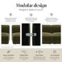 Khaki Green Velvet 5 Seater L-Shape Corner Sofa with Reversible Chaise - Hudson