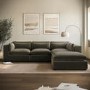 Khaki Green Velvet 5 Seater L-Shape Modular Corner Sofa with Reversible Chaise - Hudson