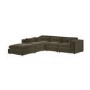 Khaki Green Velvet 5 Seater L-Shape Modular Corner Sofa with Reversible Chaise - Hudson