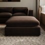 Chocolate Brown Velvet 4 Seater L-Shape Corner Sofa with Reversible Chaise - Hudson