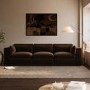 Chocolate Brown Velvet 4 Seater Sofa - Hudson