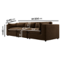 Chocolate Brown Velvet 4 Seater Sofa - Hudson