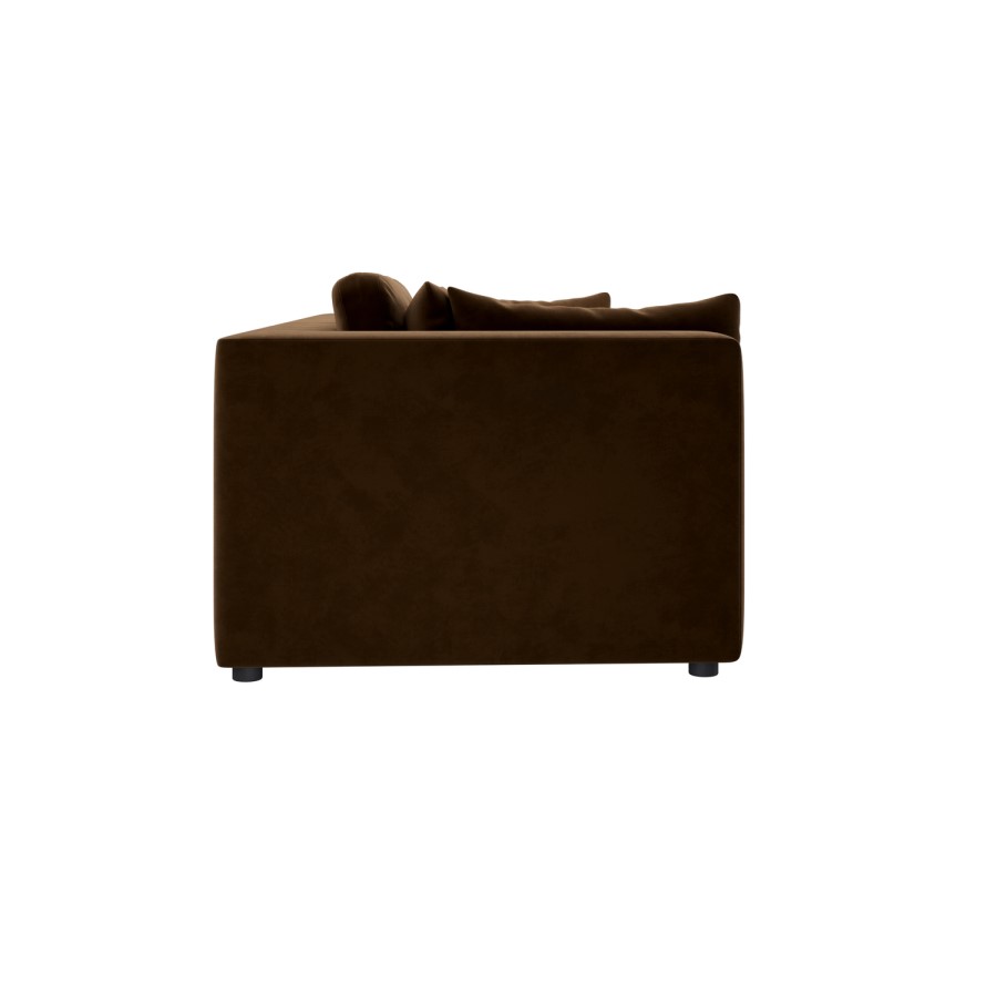 Chocolate Brown Velvet 4 Seater Sofa - Hudson