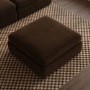 Chocolate Brown Velvet Footstool - Hudson 