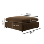 Chocolate Brown Velvet Footstool - Hudson 