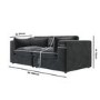 ALMOST PERFECT - Charcoal Grey Velvet 3 Seater Sofa - Hudson