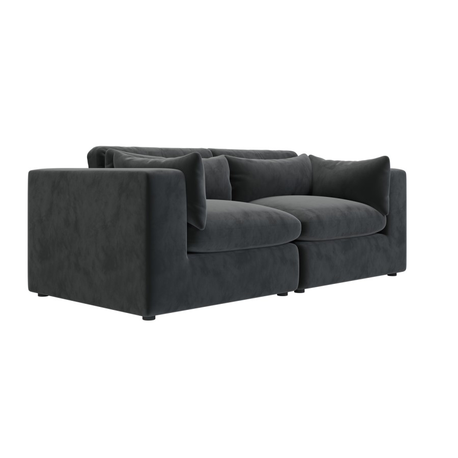 ALMOST PERFECT - Charcoal Grey Velvet 3 Seater Sofa - Hudson