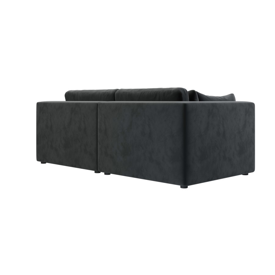 ALMOST PERFECT - Charcoal Grey Velvet 3 Seater Sofa - Hudson