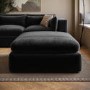 GRADE A2 - Charcoal Grey Velvet Foostool - Hudson