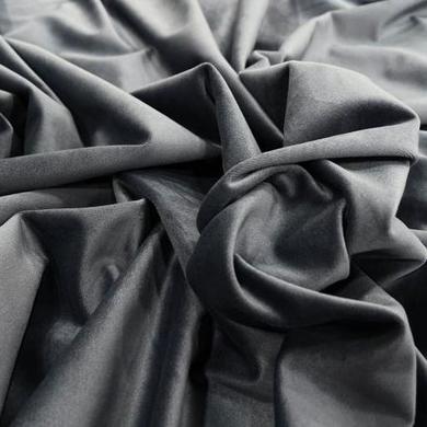 GRADE A2 - Charcoal Grey Velvet Foostool - Hudson