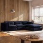 Navy Blue Velvet 4 Seater Reversible Chaise L-Shape Corner Sofa - Hudson