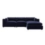 Navy Blue Velvet 4 Seater Reversible Chaise L-Shape Corner Sofa - Hudson