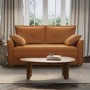 2 Seater Large Pull-Out Sofa Bed with Storage in Orange Fabric - Hunter