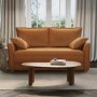 2 Seater Large Pull-Out Sofa Bed with Storage in Orange Fabric - Hunter