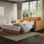 2 Seater Large Pull-Out Sofa Bed with Storage in Orange Fabric - Hunter