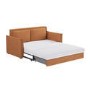 2 Seater Large Pull-Out Sofa Bed with Storage in Orange Fabric - Hunter