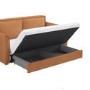 2 Seater Large Pull-Out Sofa Bed with Storage in Orange Fabric - Hunter