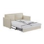2 Seater Large Pull-Out Sofa Bed with Storage in Beige Fabric - Hunter