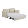 2 Seater Large Pull-Out Sofa Bed with Storage in Beige Fabric - Hunter