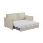 2 Seater Large Pull-Out Sofa Bed with Storage in Beige Fabric - Hunter